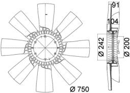 Fan Wheel, engine cooling MAHLE CFW49000P