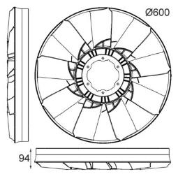 Fan Wheel, engine cooling MAHLE CFW52000P