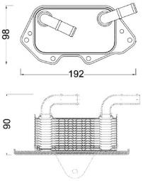 Oil Cooler, engine oil MAHLE CLC186000S