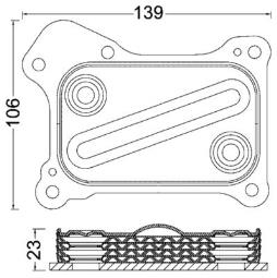 Oil Cooler, engine oil MAHLE CLC190000S