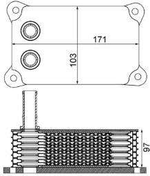 Oil Cooler, engine oil MAHLE CLC200000S