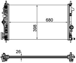 Radiator, engine cooling MAHLE CR1103000P