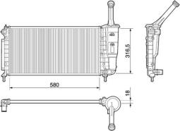 Radiator, engine cooling MAHLE CR1104000S