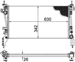 Radiator, engine cooling MAHLE CR1120000P