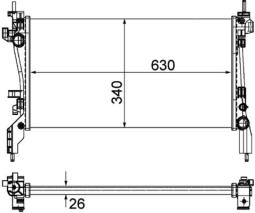 Radiator, engine cooling MAHLE CR1122000P