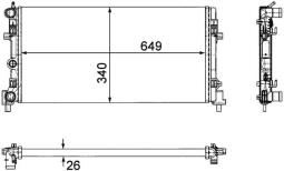 Radiator, engine cooling MAHLE CR1096000P