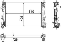 Radiator, engine cooling MAHLE CR1178000P