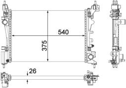 Radiator, engine cooling MAHLE CR1182000P