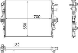 Radiator, engine cooling MAHLE CR1183000P