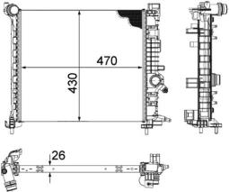 Radiator, engine cooling MAHLE CR1188000P