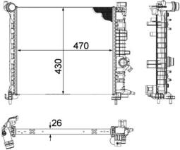 Radiator, engine cooling MAHLE CR1189000P