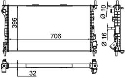 Radiator, engine cooling MAHLE CR1196000P