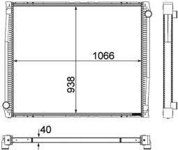 Radiator, engine cooling MAHLE CR1152000P