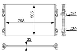 Radiator, engine cooling MAHLE CR1163000P