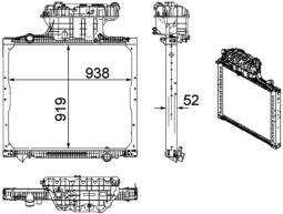 Radiator, engine cooling MAHLE CR1168000P