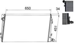 Radiator, engine cooling MAHLE CR1395000S