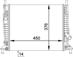 Radiator, engine cooling MAHLE CR1352000P