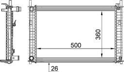 Radiator, engine cooling MAHLE CR1356000S