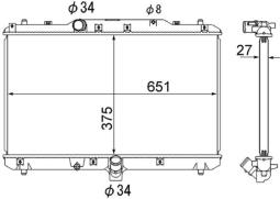 Radiator, engine cooling MAHLE CR1872000S