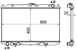 Radiator, engine cooling MAHLE CR1876000S