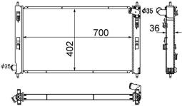 Radiator, engine cooling MAHLE CR1882000S