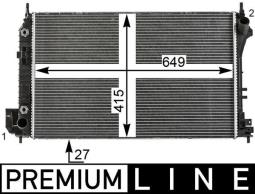 Radiator, engine cooling MAHLE CR26000P