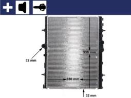 Radiator, engine cooling MAHLE CR32000S