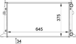Radiator, engine cooling MAHLE CR607000S