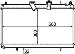 Radiator, engine cooling MAHLE CR802000S