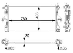 Radiator, engine cooling MAHLE CR698000P