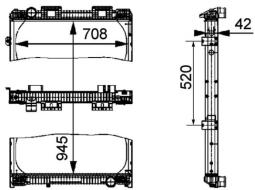 Radiator, engine cooling MAHLE CR707000P