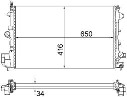 Radiator, engine cooling MAHLE CR835001S