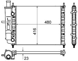 Radiator, engine cooling MAHLE CR735000S