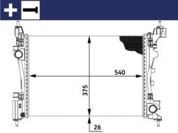 Radiator, engine cooling MAHLE CR773000S