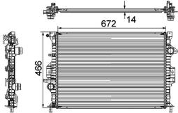 Radiator, engine cooling MAHLE CR906000P