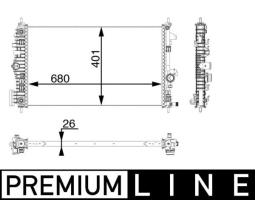 Radiator, engine cooling MAHLE CR927000P