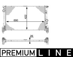 Radiator, engine cooling MAHLE CR931000P