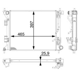 Radiator, engine cooling MAHLE CR1970000P