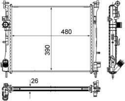 Radiator, engine cooling MAHLE CR947000S