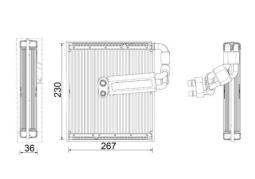 Evaporator, air conditioning MAHLE AE26000P