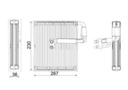 Evaporator, air conditioning MAHLE AE27000P