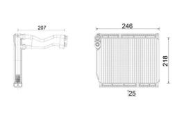 Evaporator, air conditioning MAHLE AE161000P