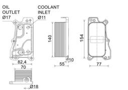 Oil Cooler, engine oil MAHLE CLC235000P