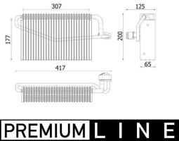 Evaporator, air conditioning MAHLE AE163000P