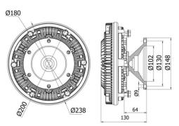 Clutch, radiator fan MAHLE CFC10000S