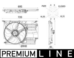 Fan, engine cooling MAHLE CFF531000P