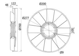 Fan Wheel, engine cooling MAHLE CFW31000S