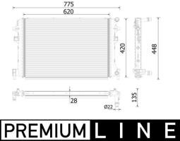 Radiator, engine cooling MAHLE CR959000P