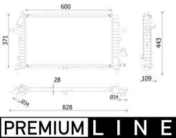 Radiator, engine cooling MAHLE CR2228000P