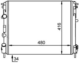 Radiator, engine cooling MAHLE CR92000S